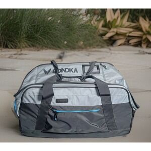 Bondka Large Travel Duffle Gray/Blue Inside Shoe Bag Lg‎ Padded Valuables Pocket